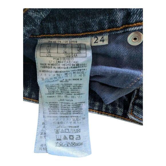 Guess Distressed Cutoff Denim Jean Shorts 24 (Actual 25) Raw Hem Y2K Button Fly - Picture 7 of 11
